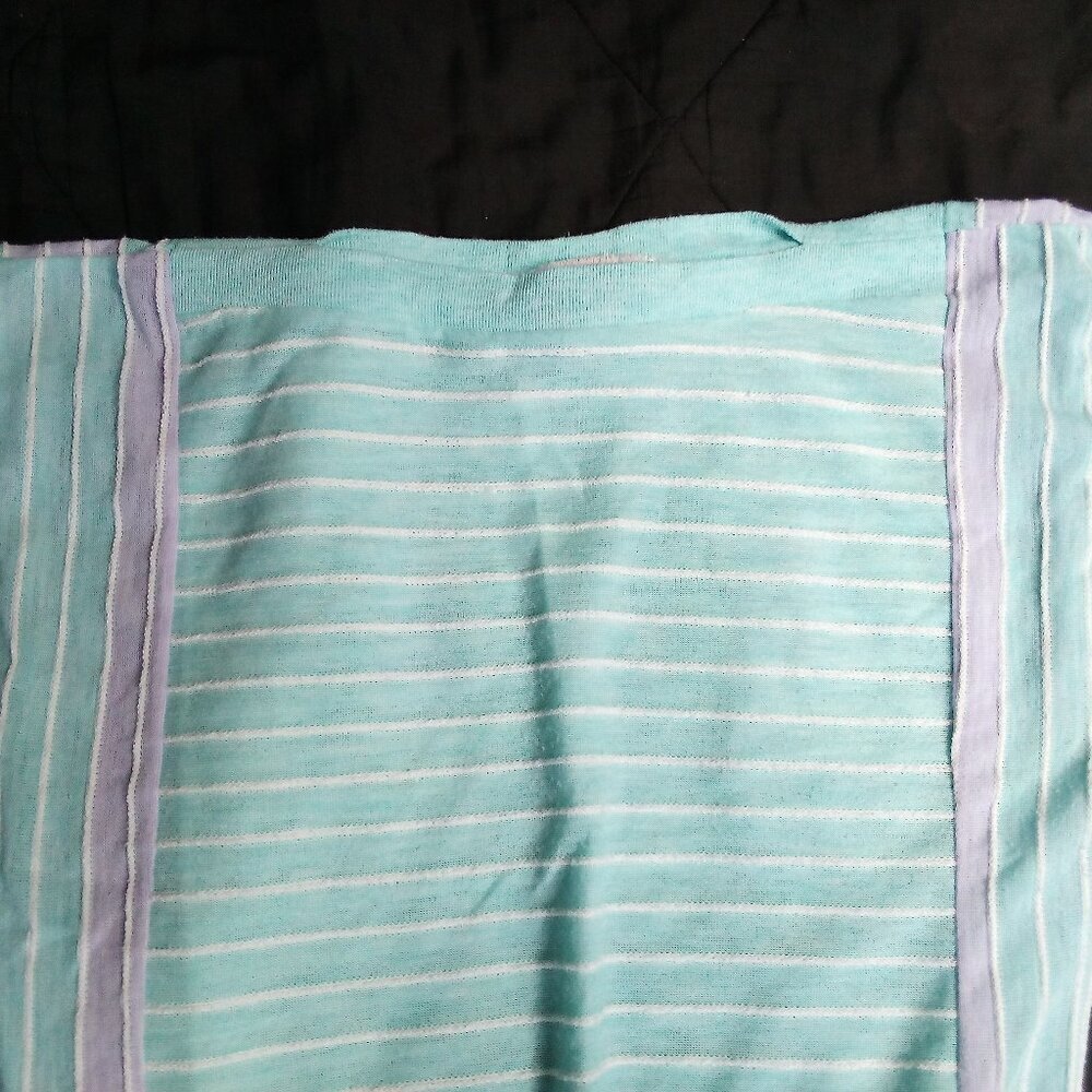 Vintage 60s Randy Hall Striped Cable Knit Sweater Short Sleeve